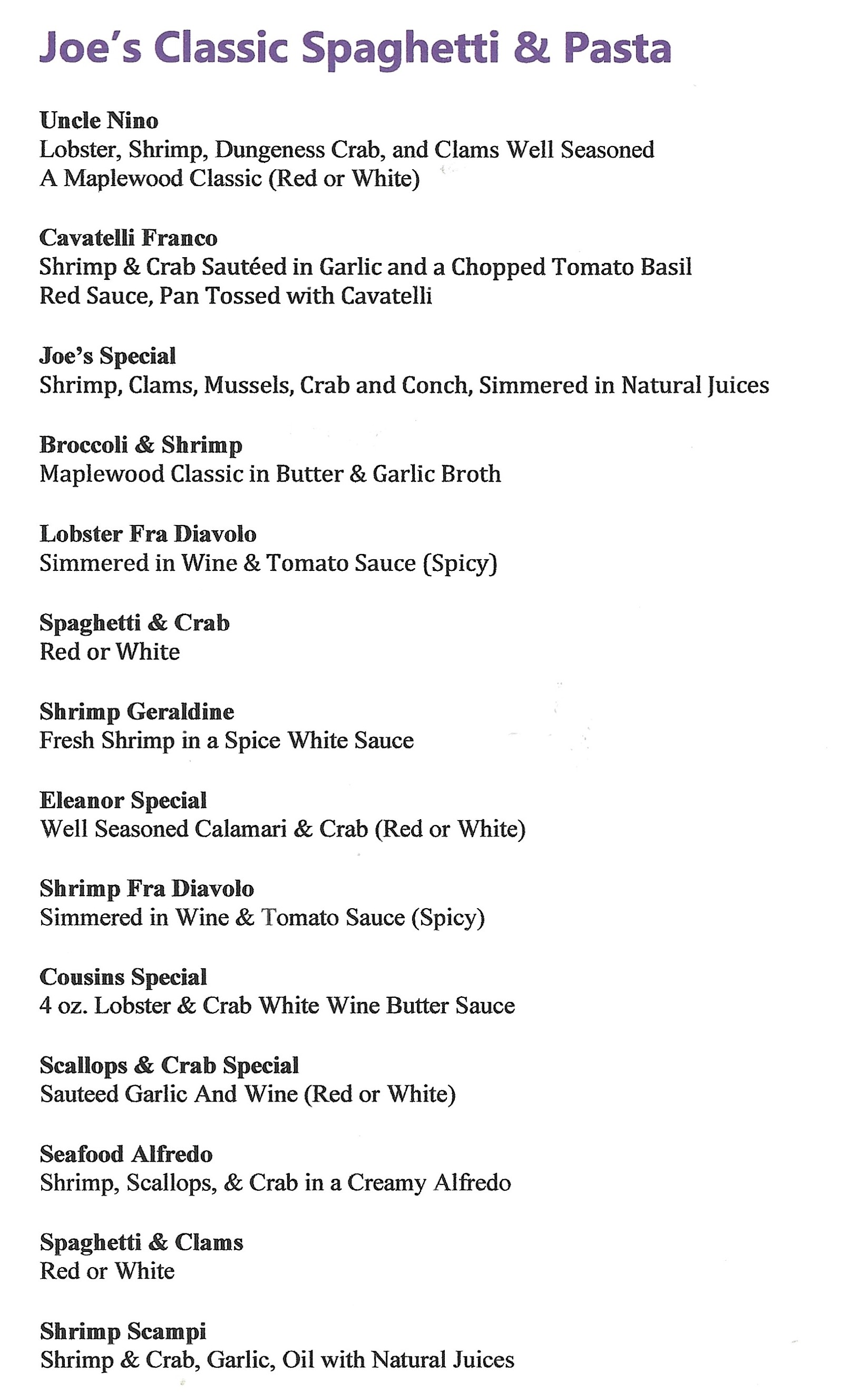 Maplewood mays sales landing menu