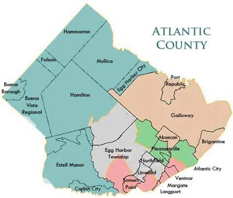 Atlantic County Zip Code Map Atlantic County Zip Code Map